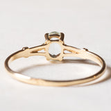Anello vintage in oro 18K con acquamarina, anni ‘50/‘60