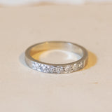 Veretta moderna in oro bianco 18K con diamanti di taglio brillante (0.50ctw ca.), anni ‘60/‘70