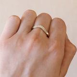 Vintage 14K gold "V" ring with diamonds (approx. 0.10ctw), 1970s