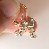 Boucles d'oreilles vintage en or 14 carats avec aigues-marines, années 70/80