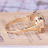 🔮 Anello vintage in oro 9K con ametista e diamanti, anni ‘70