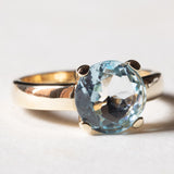Anello vintage in oro 9K con topazio azzurro, anni ‘60