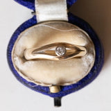 Solitaire vintage en or 14 carats avec diamant taillé en brillant (env. 0,10 ct), années 1970