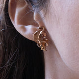 Orecchini retrò in oro 18K con diamanti, anni '40