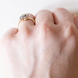 Anello vintage a margherita in oro 18K con diamanti (0.40ctw ca.), anni ‘60