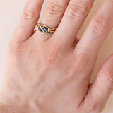 Anello vintage in oro 18K con zaffiri e diamanti, anni ‘60