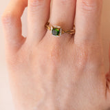 Anello vintage in oro 8K e cromodiopside, anni ‘80