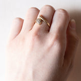 Anello a serpente vintage in oro 14K con diamanti (0.12ctw ca.), anni ‘70