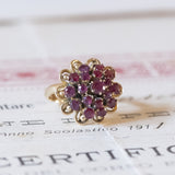 Anello vintage in oro 8K con rubini, anni ‘50