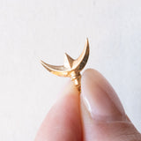 Ciondolo vintage a forma di mezzaluna in oro giallo 18K, anni ‘60/‘70