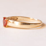 Anello vintage in oro giallo 9K con zaffiro arancione, anni ‘60/‘70