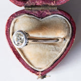 Solitario antico in oro 18K con diamante di taglio vecchia Europa (0.90ct ca.), anni ‘30/‘40