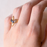 Anello vintage in oro 18K con zaffiri, anni ‘60