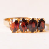 Anello vintage in oro giallo 18K con granati (2ctw ca.), anni ‘50/‘60