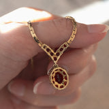 Vintage 8K gold necklace with garnets, 60s / 70s