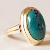 Anello vintage in oro 14K con turchese, anni ‘60