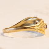 Anello vintage in oro 18K con rubini, anni ‘60/‘70