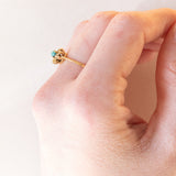 Anello vintage in oro giallo 18K con turchese, anni ‘50/‘60