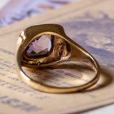 🔮 Anello vintage in oro 9K con ametista e diamanti, anni ‘70