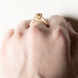 Anello vintage a margherita in oro 18K con diamanti (0.35ctw ca.), anni '70