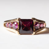 Anello vintage in oro 9K con tormaline viola, anni ‘70/‘80