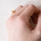 Anello vintage in oro 18K con perla, anni ‘50