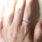 Anello vintage in oro bianco 18K con diamanti (0.29ctw ca.), anni ‘70