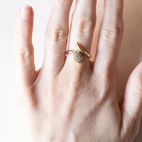 Anello a serpente vintage in oro 14K con diamanti (0.12ctw ca.), anni ‘70