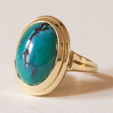 Anello vintage in oro 14K con turchese, anni ‘60