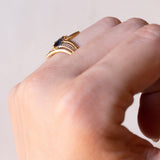 Anello vintage in oro 18K con zaffiri, anni ‘60