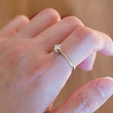 Solitario vintage in oro 14K con diamante (0.25ct ca.), anni ‘60/‘70