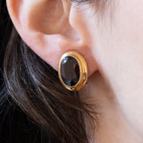 Orecchini vintage in oro giallo 18K con granati, anni ‘70
