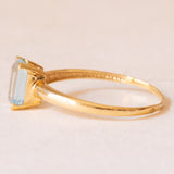 Anello vintage in oro giallo 18K con topazio azzurro (0.80ct ca.), anni ‘60
