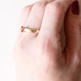 Anello vintage in oro giallo 9K con zaffiro arancione, anni ‘60/‘70