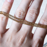 Collana vintage in oro 14K con spinello azzurro sintetico, anni ‘70/‘80