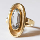 Anello vintage in oro 18K con acquamarina, anni ‘70