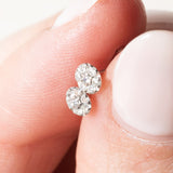 Orecchini vintage in oro bianco 18K con diamanti di taglio huit-huit (0.14ctw ca.), anni ‘60