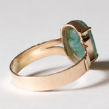 🐍 Solitario vintage in oro 14K con smeraldo, anni ‘40/‘50
