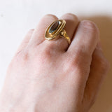 Anello vintage in oro 18K con acquamarina, anni ‘70