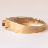 Anello vintage da uomo in oro 14K con rubino, anni ‘70