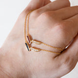 Coppia di collane vintage in oro 18K con rubini/zaffiri (0.50ctw ca.) e diamanti (0.50ctw ca.), anni ‘70