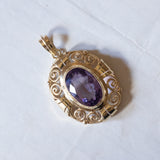 Vintage 8K gold pendant with amethyst, 60s / 70s