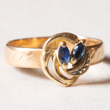 Anello vintage in oro giallo 18K con topazi, anni ‘60