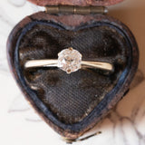 Solitario antico in oro 18K con diamante di taglio vecchia miniera (0.30ct ca.), anni ‘10/‘20