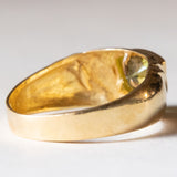 Anello vintage in oro 18K con peridoto verde, anni ‘70