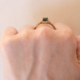 Anello vintage in oro 8K e cromodiopside, anni ‘80