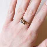 Anello vintage in oro 18K con topazio azzurro, anni ‘60