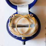 Coppia di anelli vintage in oro 18K con diamanti (0.08ctw ca.), anni ‘70