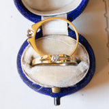 Coppia di anelli vintage in oro 18K con diamanti (0.08ctw ca.), anni ‘70