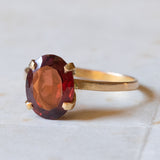 Vintage 18K gold garnet ring, 1960s